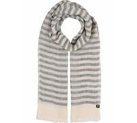 FRAAS Écharpe pour femme - 100 % lin - Rayé - Léger - Été - 60 x 180 cm, Caviar, taille unique