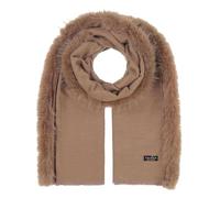 FRAAS Poncho | 60 x 180 cm | Avec bordure en fourrure synthétique | pour femme | Élégant et parfait pour l'automne et l'hiver, chinchilla taupe, taille unique