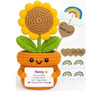 Frabaca Cadeau de Noël pour nounou - You are My Sunshine - Fait à la main - Tournesol en peluche orange - Décoration de bureau pour anniversaire, fête des mères, ou juste comme ça