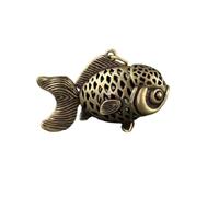 Frabakas Goldfish Figurines de table en laiton cuivre antique pour centres de table, miniatures, presse-papier, objets de collection, décoration d'intérieur, cadeaux, loisirs créatifs, 3,5 cm x 5,5 cm