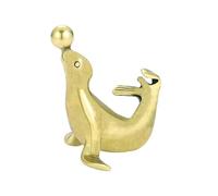 Frabakas Lion de mer Antique Cuivre Laiton Figurines Statues Centres de Table Miniatures Presse-papier Collectibles Décoration d'intérieur Cadeaux Art Artisanat 2,7 cm x 3,3 cm