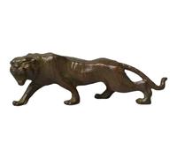 Frabakas Tigre en métal antique Figurines sculptures statues centres de table Miniatures Objets de collection Décoration d'intérieur Cadeaux Art Artisanat 13 cm x 4,4 cm