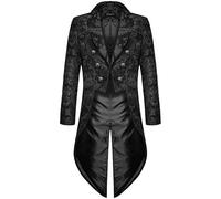FRAC Gothique médiéval pour Hommes, Veste de Queue de Pie Steampunk Vintage pour Hommes, Redingote Victorienne Gothique rétro pour Hommes