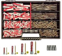 Frackmann Jeu de vis, avec chevilles DuoPower, 280 pièces dans un coffret de rangement, 6 embouts Torx, tailles 5 x 25 à 10 x 50 mm, kit de fixation professionnel pour bricolage, béton, pierre et