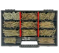 Frackmann - Lot de 464 vis à bois et à panneaux d'aggloméré - 4 x 30 à 4,5 x 80 - Avec 4 embouts TX et mallette de rangement - Qualité professionnelle fabriquée en (Sorti-K Midi 4)