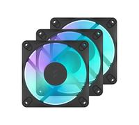 Fractal Design - Dynamic 3 - 12 RGB 3-Pack Black - Ventilateur PWM - Conception à pales profilées - Câble Daisy Chain - Roulement Rifle