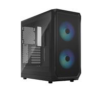 Fractal Design Focus 2 Noir - Boîtier PC à flux d'air optimisé, livré avec 2 ventilateurs 140 mm et filtre avant lavable