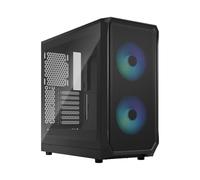 Fractal Design Focus 2 RGB Black - Tempered Glass Clear Tint - Mesh Front - Two 140 mm RGB Aspect Fans Included - ATX Gaming Case