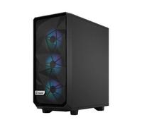 Fractal Design Meshify 2 Compact Lite - Mid tower - ATX - panneau latéral fenêtré (verre trempé) - pas d'alimentation (ATX) - teinte claire noir TG - USB/Audio