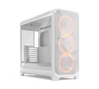 Fractal Design Meshify 3 XL Blanc Verre Trempé Clear Tint - Boîtier PC Gaming à Haut Flux d’Air - Panneau Frontal en Maille - Trois Ventilateurs ARGB Momentum 14 Gen 2 Inclus - Intérieur Spacieux