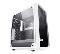 Fractal Design Meshify C - Compact Mid Tower Computer Case - Airflow/Cooling - 2x Fans included - PSU Shroud - Modular interior - Water-cooling ready - USB3.0 - Tempered Glass Side Panel - White