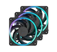Fractal Design Momentum 12 RGB - Ventilateur silencieux pour boîtier PC - 120 mm - ARGB Gen 2-16 LEDs - Pales en polymère à cristaux liquides (LCP) - Palier dynamique fluide (FDB) - Noir - Pack de 3