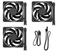 Fractal Design Momentum 12 RGB - Ventilateur silencieux pour boîtier PC - 120 mm - ARGB Gen 2-16 LEDs - Pales en polymère à cristaux liquides (LCP) - Palier dynamique fluide (FDB) - Noir - Pack de 3