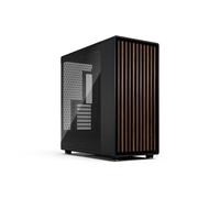 Fractal Design North XL RC Charcoal Black TG Dark - Boîtier Plein Tour Airflow Avec 3 Ventilateurs 140mm PWM- Boîtier Compatible Carte Mère Inversé - USB Type-C - Design Élégant en Bois Charcoal Black