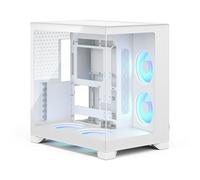 Fractal Design Pop 2 Vision White RGB boîtier PC Gaming avec Verre panoramique - Conception Double Chambre - 4 Ventilateurs RGB Reverse - ATX/E-ATX/mATX/ITX