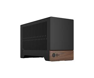 Fractal Design Terra Graphite - Wood Walnut Front Panel - Small Form Factor - mITX Gaming Case - PCIe 4.0 Riser Cable - USB Type-C - Anodized Aluminum Panels