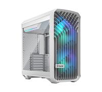 Fractal Design Torrent Compact RGB White - Clear Tint Tempered Glass Side Panel - Open Grille for Maximum air Intake - Two 180mm RGB PWM Fans Included - Type C - ATX Airflow Mid Tower PC Gaming Case