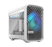Fractal Design Torrent Nano RGB White - Clear Tint Tempered Glass Side Panel - Open Grille for Maximum air Intake - 180mm RGB PWM Fan Included - Type C - mITX Airflow Mini Tower PC Gaming Case