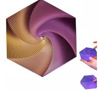 Fractal Fidget Hexagon,Fractal Fidget Hexagon Fingertip Decompression Toy,3D Printed Hexagon Fidget Toy,Mindful Meditation Tool,Anti-Anxiety and Stress Relief Fidget Toys (Color,7cm)