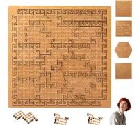 Fractal Puzzles for Adults, Fractal Tray Puzzle Unique Portable Irregular Creative Labyrinth Impossible Difficult Thinking Challenging with Frame for Family Party (Style 3)