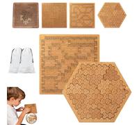Fractal Tray Puzzle, Hard Wooden Jigsaw Puzzle for Adults, Irregular No-Image Labyrinth Brain Teaser, Reverse Thinking Challenge for Solo Play, Family Gatherings (A1+A2)