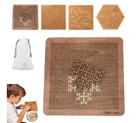 Fractal Tray Puzzle, Hard Wooden Jigsaw Puzzle for Adults, Irregular No-Image Labyrinth Brain Teaser, Reverse Thinking Challenge for Solo Play, Family Gatherings (A4)