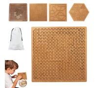 Fractal Tray Puzzle, Hard Wooden Jigsaw Puzzle for Adults, Irregular No-Image Labyrinth Brain Teaser, Reverse Thinking Challenge for Solo Play, Family Gatherings (A3)