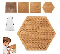 Fractal Tray Puzzle, Hard Wooden Jigsaw Puzzle for Adults, Irregular No-Image Labyrinth Brain Teaser, Reverse Thinking Challenge for Solo Play, Family Gatherings (A1)