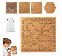 Fractal Tray Puzzle, Hard Wooden Jigsaw Puzzle for Adults, Irregular No-Image Labyrinth Brain Teaser, Reverse Thinking Challenge for Solo Play, Family Gatherings (A2)