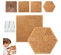 Fractal Tray Puzzle, Hard Wooden Jigsaw Puzzle for Adults, Irregular No-Image Labyrinth Brain Teaser, Reverse Thinking Challenge for Solo Play, Family Gatherings (A1+A3)
