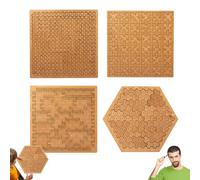 Fractal Tray Puzzle, Irregular Fractal Puzzles for Adults, Challenging Reverse Thinking Experience with Frame, Boost Problem Solving Skills (4pcs)