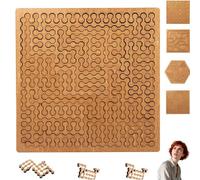 Fractal Tray Puzzle, Mind Bending Portable Brain Teaser for Adults, Irregular Shape, Challenging Gift Idea (Chain)