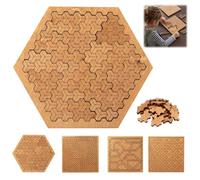 Fractal Tray Puzzles, Casse-tête Fractal Tray, Puzzle en Bois Stimulant, Labyrinthe Créatif Unique et Inégalé avec Cadre - Puzzle sans Image, Un Défi de Pensée Inversée pour Votre Cérébral (D)