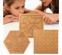 Fractal Tray Puzzles, Hard Difficult Wooden Jigsaw Puzzles for Adults, Unique Irregular Creative Labyrinth Impossible Difficult, Reverse Thinking Challenging No Image Puzzle (3pcs-b)