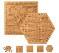 Fractal Tray Puzzles, Hard Difficult Wooden Puzzle Tray, Portable Impossible Reverse Thinking Challenging No Image Fractal 3D Puzzles, Mind Bending Wooden Puzzle (D 2PCS)