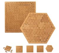 Fractal Tray Puzzles, Hard Difficult Wooden Puzzle Tray, Portable Impossible Reverse Thinking Challenging No Image Fractal 3D Puzzles, Mind Bending Wooden Puzzle (B 2PCS)