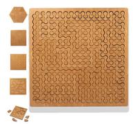 Fractal Tray Puzzles, Hard Difficult Wooden Puzzle Tray, Portable Impossible Reverse Thinking Challenging No Image Fractal 3D Puzzles, Mind Bending Wooden Puzzle (Chain)