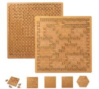 Fractal Tray Puzzles, Hard Difficult Wooden Puzzle Tray, Portable Impossible Reverse Thinking Challenging No Image Fractal 3D Puzzles, Mind Bending Wooden Puzzle (C 2PCS)