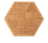 Fractal Tray Puzzles, Mind Bending Wooden Jigsaw Puzzle, Hard Irregular Wooden Jigsaw Fractal Puzzle Challenge, Challenging No-Image Puzzle for Family Party (#B)