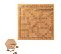 Fractal Tray Puzzles, Mind Bending Wooden Travel Jigsaw Puzzle, Portable Impossible Reverse Thinking Challenging No Image Puzzle, Advanced Logic Games (D)