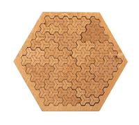 Fractal Tray Puzzles, Puzzle de Plateau Fractal, Hard Wooden Jigsaw Puzzle, Mind-Bending Irregular Design, Portable Puzzle for Reverse Thinking and Family Fun (Hexagon - Triangular)