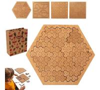 Fractal Tray Puzzles, Reverse Thinking Challenging No Image Puzzle, Unique Irregular Creative Labyrinth Impossible Difficult, Mind-Bending Brain Hard Irregular Wooden Jigsaw, for Aldult (B)