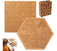 Fractal Tray Puzzles, Reverse Thinking Challenging No Image Puzzle, Unique Irregular Creative Labyrinth Impossible Difficult, Mind-Bending Brain Hard Irregular Wooden Jigsaw, for Aldult (B+C)