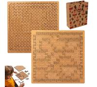 Fractal Tray Puzzles, Reverse Thinking Challenging No Image Puzzle, Unique Irregular Creative Labyrinth Impossible Difficult, Mind-Bending Brain Hard Irregular Wooden Jigsaw, for Aldult (A+D)