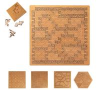Fractal Tray Puzzles, Unique Irregular Creative Labyrinth Impossible Difficult for Adults, Portable Advanced Logic Games for Brain Training, Family Party (C)