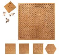 Fractal Tray Puzzles, Unique Irregular Creative Labyrinth Impossible Difficult for Adults, Portable Advanced Logic Games for Brain Training, Family Party (A)