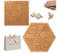 Fractal Tray Puzzles, Unique Irregular Creative Labyrinth Impossible Difficult, Mind Bending Wooden Jigsaw Puzzle, for Adults Reverse Thinking Challenging Irregular Jigsaw with Frame (2PCS-1)