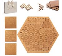 Fractal Tray Puzzles, Unique Irregular Creative Labyrinth Impossible Difficult, Mind Bending Wooden Jigsaw Puzzle, for Adults Reverse Thinking Challenging Irregular Jigsaw with Frame (D)
