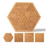 Fractal Tray Puzzles, Unique Irregular Wooden Labyrinth, Difficult Challenging Impossible Puzzle for Adults, Reverse Thinking No Image Puzzle, Mind Games for Family Party Gift (Style1)