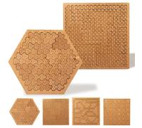 Fractal Tray Puzzles, Unique Irregular Wooden Labyrinth, Difficult Challenging Impossible Puzzle for Adults, Reverse Thinking No Image Puzzle, Mind Games for Family Party Gift (2C)